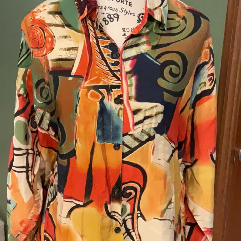 Colorful Abstract Print Dress - Picture 2 of 5